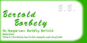 bertold borbely business card