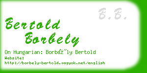 bertold borbely business card